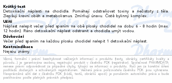 Detoxikační náplasti 20 ks