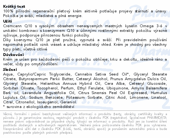 Annabis Cremcann regenerační krém Q10 50ml