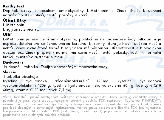 Clinical Beauty-Care L-Methio+Zinek+Chelát  tob.60