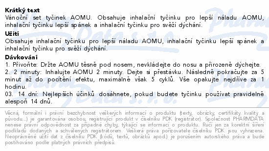 AOMU inhalační tyčinky s esenc.oleji Vánoční set