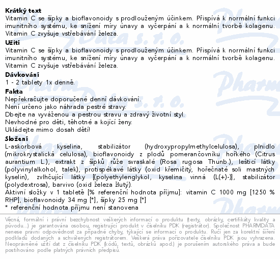 MedPharma Vitamin C 1000mg se šípky tbl.365