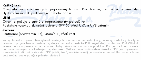 Bepanthen Derma balzám na rty SPF50 4.5g II