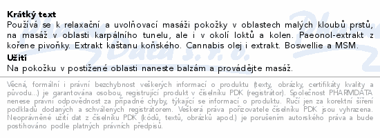 BIO BIONE Karpální tunely masážní balzám 100ml