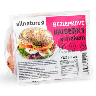 Allnature Bezlepková kaiserka s mákem 2x60g