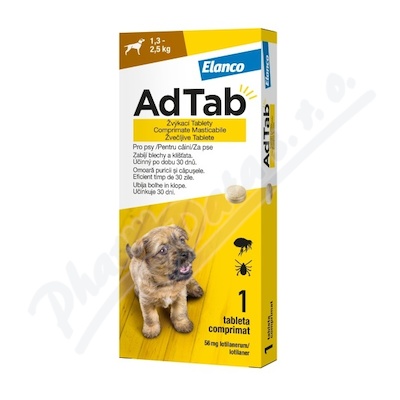 AdTab 56mg žvýkací tablety pro psy 1.3-2.5kg 1ks