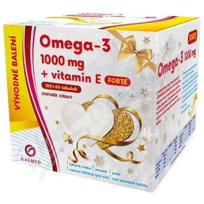 Omega-3 forte 1000mg+vitamin E tob.180+60 Galmed